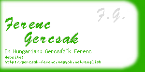 ferenc gercsak business card